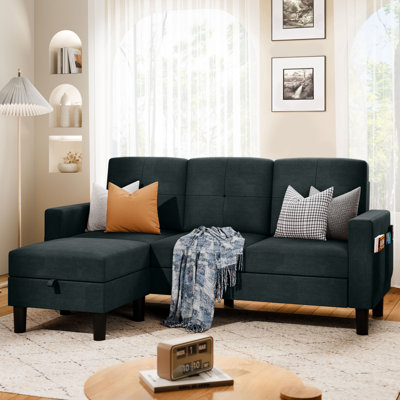 Zipcode Design™ Azura 76.4“ Sofa Couch with Ottoman
